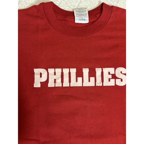 Vintage Phillies Mike Murray #14 State Farm 2 Sided Tee Red Men’s Size M - Picture 5 of 12